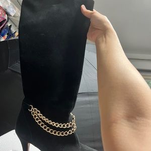 Michael Kors Gold Chain Suede Boots